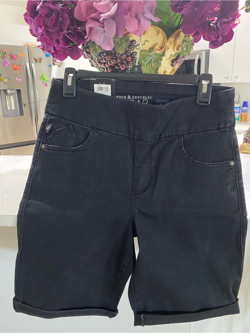 Rock & Republic Black Bermuda Denim Shorts